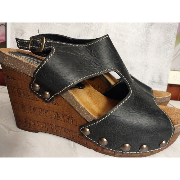 Sbicca Vintage Collection Wedge Open Toe Sandals, Size 7.5/8 38 - Picture 3 of 9